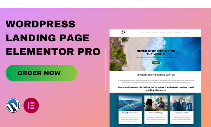 Gig Preview - Design wordpress landing page or elementor landing page