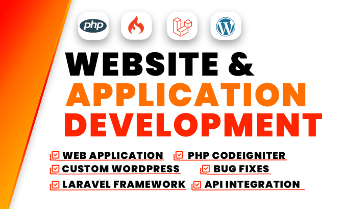 Gig Preview - Create web application and PHP website using PHP, laravel, codeigniter mysql