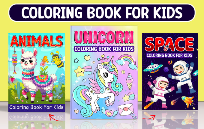 Gig Preview - Do kids coloring book cover activity book cover and interiors for amazon KDP