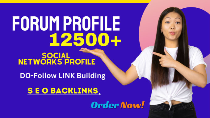 Gig Preview - Do 12500 social networks and forum profile SEO backlinks