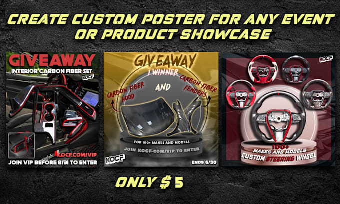 Gig Preview - Create custom giveaway and product posters