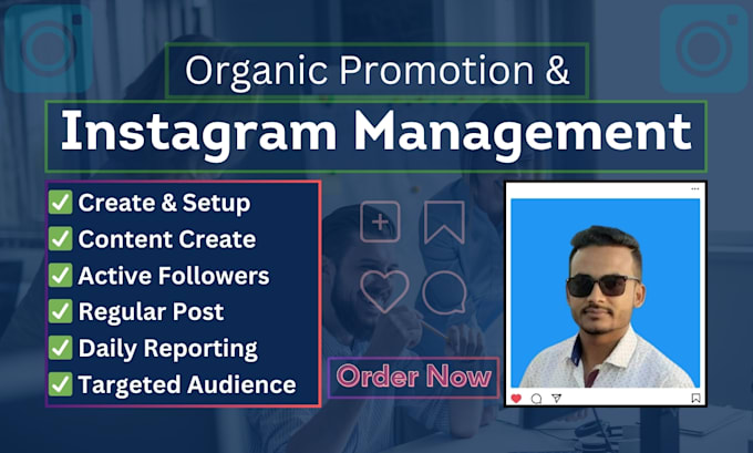 Gig Preview - Do instagram marketing, manage, grow and promote for your profile