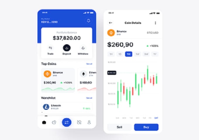 Gig Preview - Crypto exchange wallet app, trading website, cash app, payment app