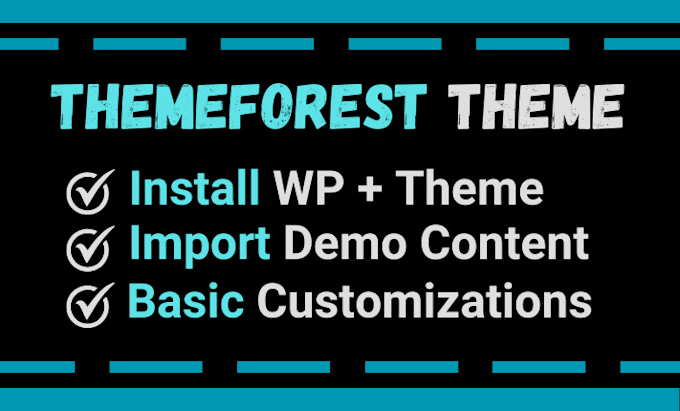 Gig Preview - Set up, import demo content and customize themeforest wordpress themes