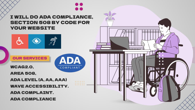 Gig Preview - Make your website ada, aoda, wcag section 508 compliant  by code fix