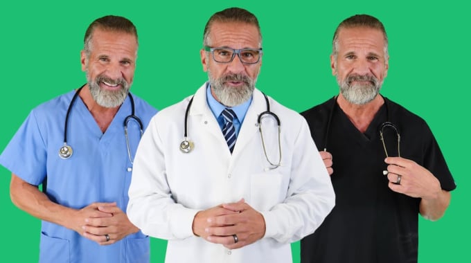 Gig Preview - Create a green screen spokesperson video in medical attire