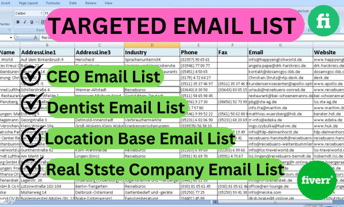 Gig Preview - Make niche targeted email list verified and active list