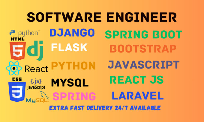 Gig Preview - Code flask django react js spring sql and laravel applications