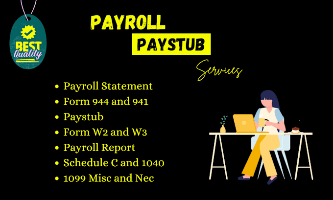 Gig Preview - Do adp paystub, paystubs, payroll, w2 and 1099