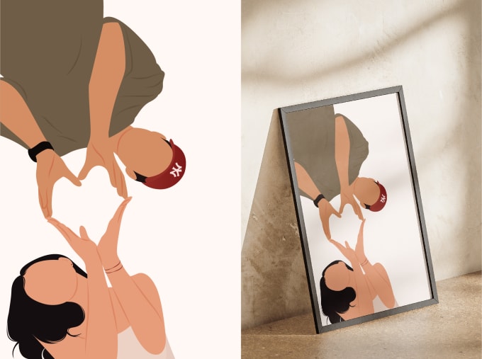 Gig Preview - Create minimalist couple illustrations