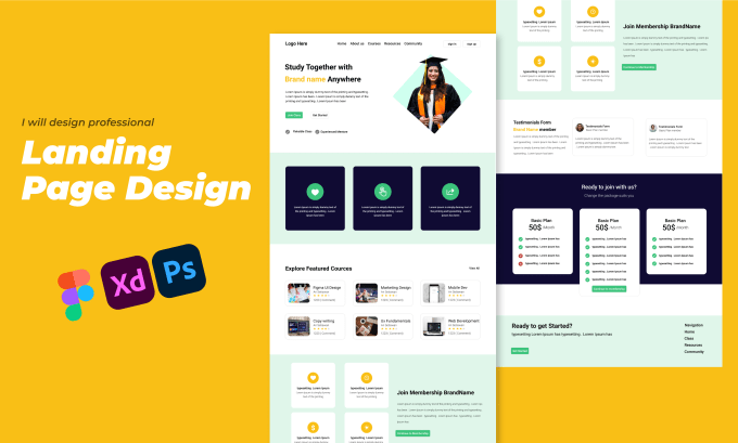 Gig Preview - Design figma landing page ui, saas landing page, uiux