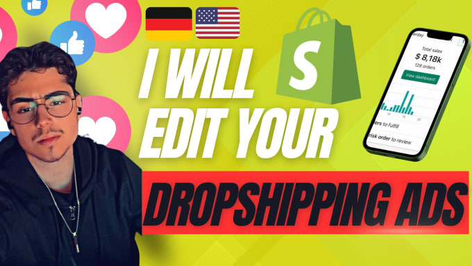 Gig Preview - Edit your dropshipping video ads to get more sales on your shopify store