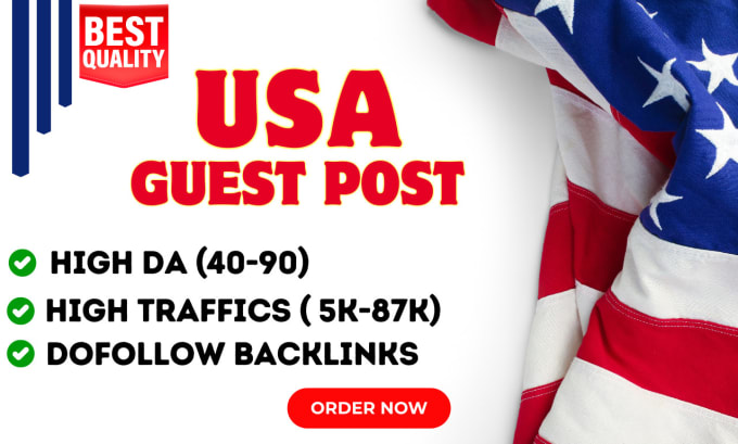 Gig Preview - Publish high da USA guest post dofollow SEO backlinks