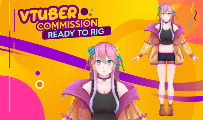 Gig Preview - Draw anime live2d character vtuber design ready to rig