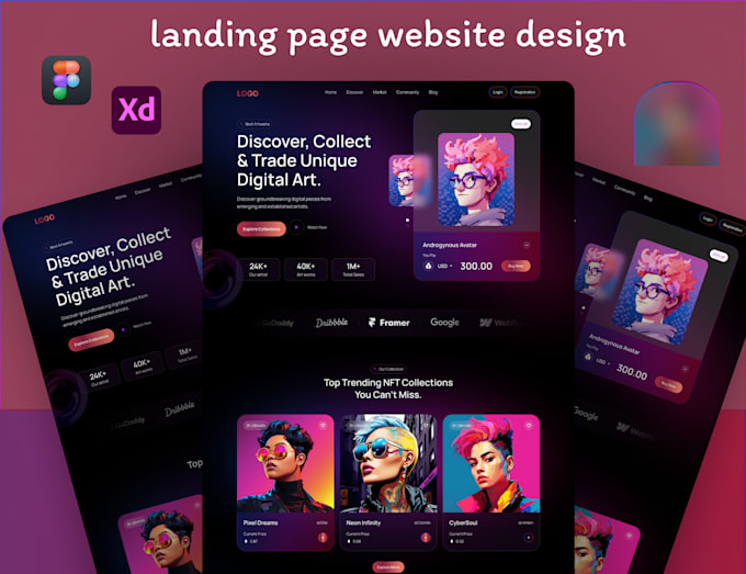 Gig Preview - Create a landing page website using figma