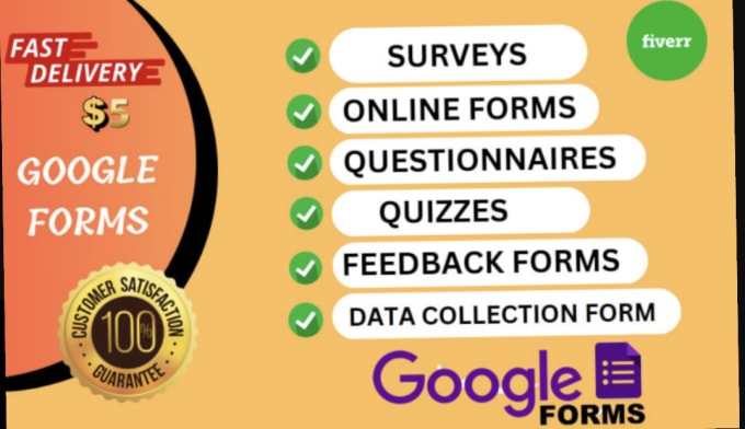 Gig Preview - Create a excellent  level of google form also best for data management