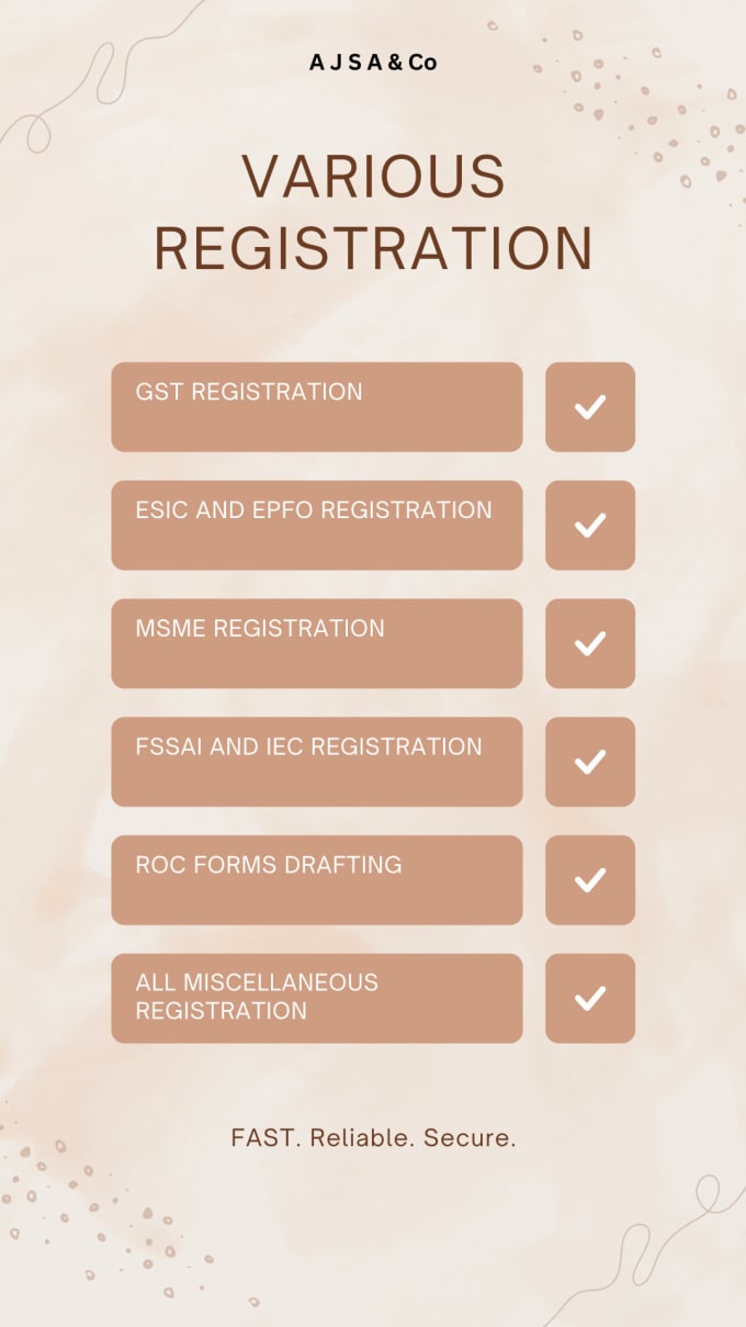 Gig Preview - Do various certification and registrations