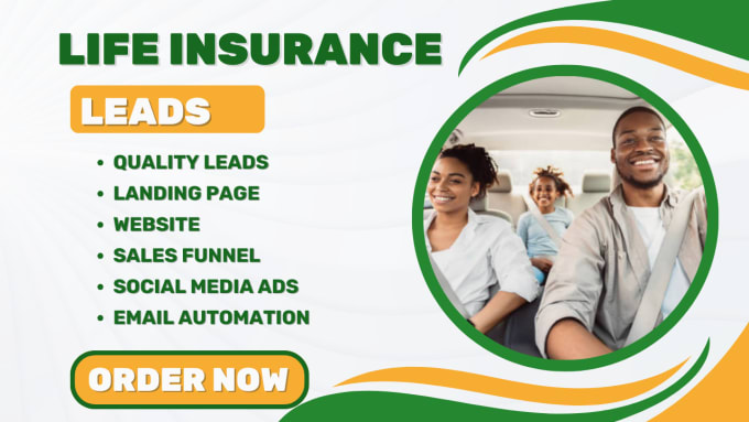 Gig Preview - Life insurance leads health insurance leads life insurance website sales funnel