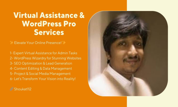 Gig Preview - Be virtual assistant and wordpress pro