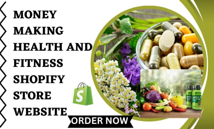 Gig Preview - Design profitable nutrition health and fitness supplement shopify store website