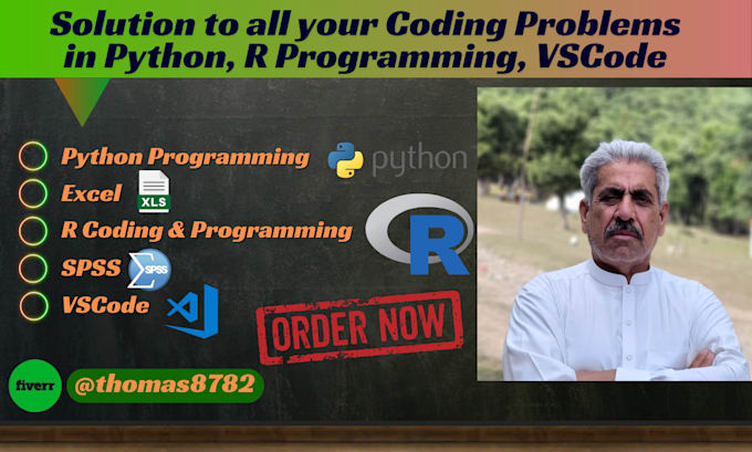 Gig Preview - Solve your coding problems in python, r programming, vscode