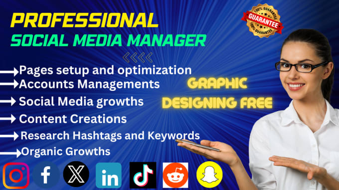 Gig Preview - Your business social media manager and all social media accounts managements