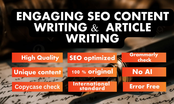 Gig Preview - Do engaging SEO content writing or article writing for blogs