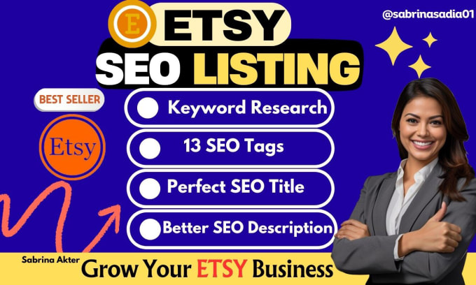 Gig Preview - Do etsy SEO for etsy product listings to boost etsy sales traffic rank