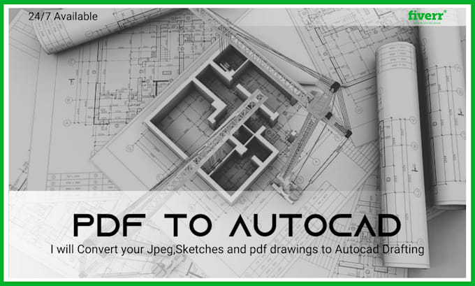 Gig Preview - Convert a sketch, jpeg or pdf to autocad,dwg and rvt drawing