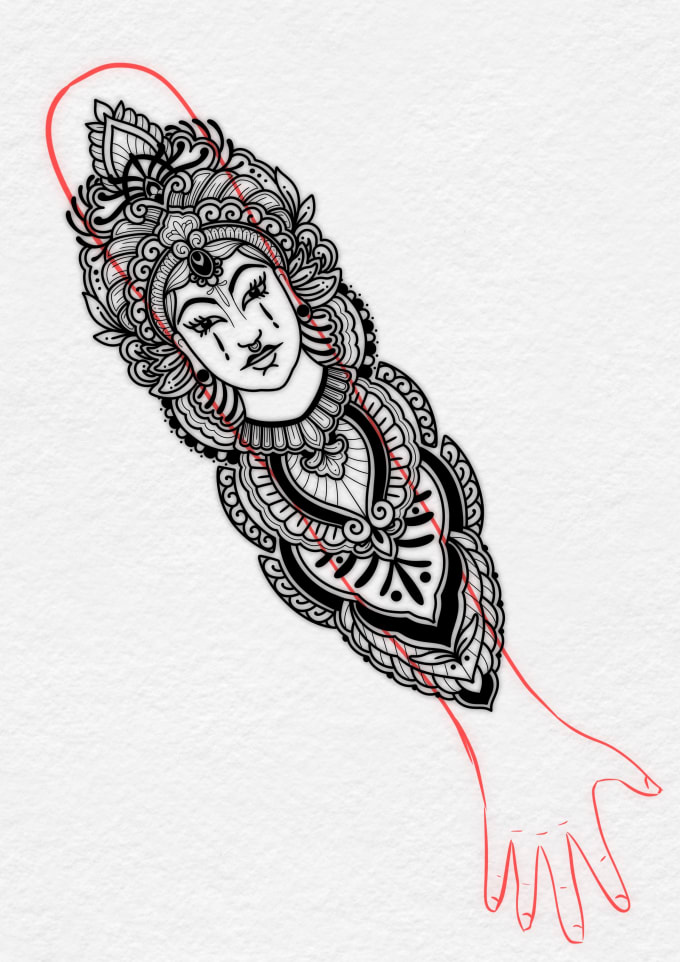 Gig Preview - Create for you a unique ornamental hindu tattoo design