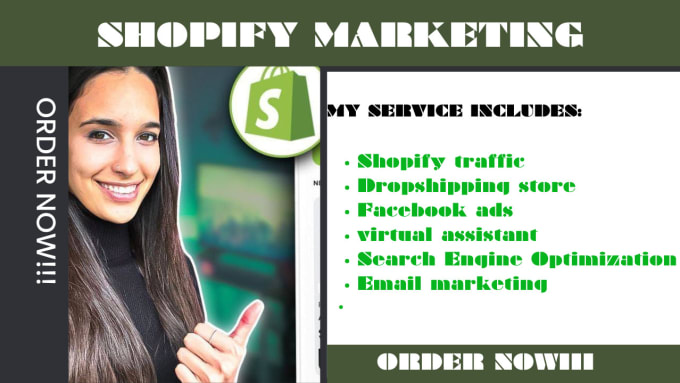 Gig Preview - Do shopify marketing, dropshipping store, shopify manager boost shopify sales