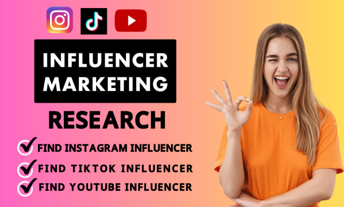 Gig Preview - Find best instagram, youtube, tiktok influencers list for influencer marketing