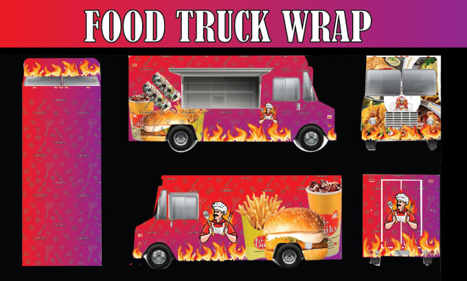 Gig Preview - Design stylish food truck wrap, food trailer wrap, or food van wrap design