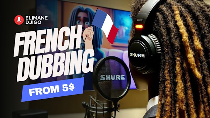 Gig Preview - Record the dubbing voiceover of your male character in french