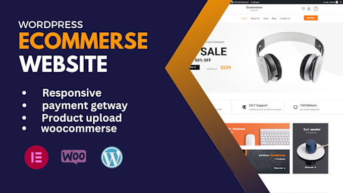 Gig Preview - Create an ecommerce website using woo commerce