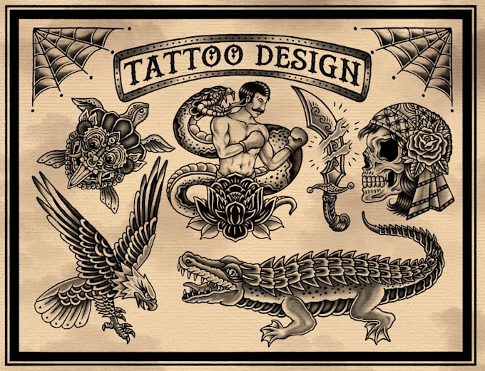 Bestseller - draw traditional tattoos or old school tattoos for you