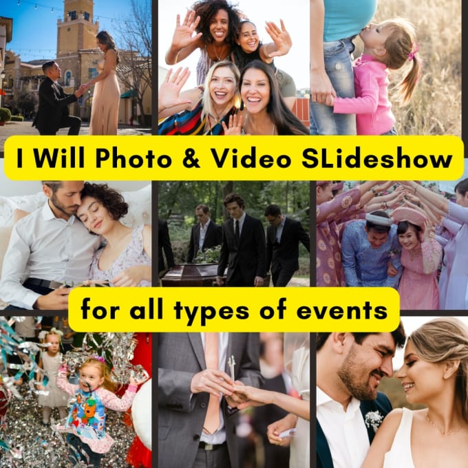 Gig Preview - Create photo slideshow video of birthday, wedding, anniversary, funeral etc etc