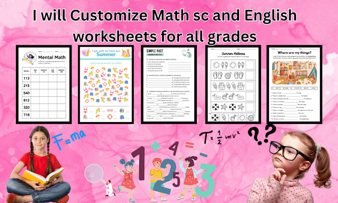 Gig Preview - Customise kids math eng and sc worksheets of all grades