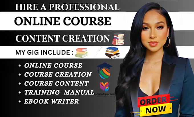 Gig Preview - Create pro series online course content course creation training manual ppt