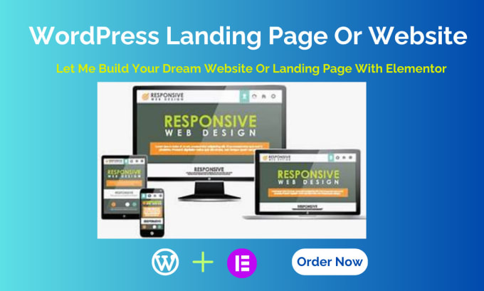 Gig Preview - Create responsive wordpress landing page or website design with elementor