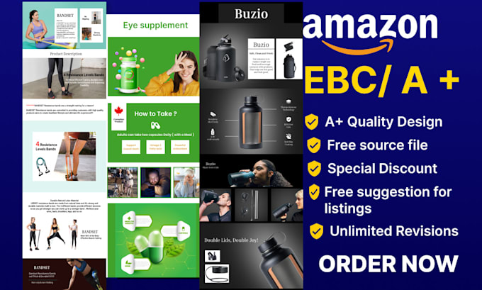 Gig Preview - Design amazon ebc, enhanced brand content, a plus content, amazon listing images