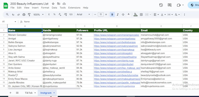 Gig Preview - Find the best instagram influencers list