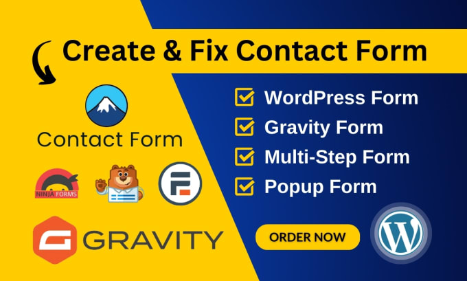 Gig Preview - Create or fix wordpress contact form or multi step gravity forms or popup login