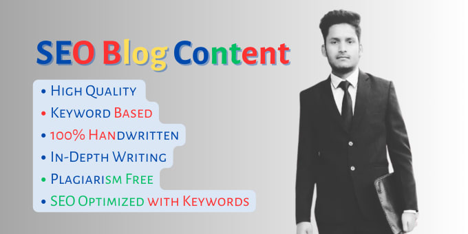 Gig Preview - Write handwritten SEO blogs articles for organic traffic