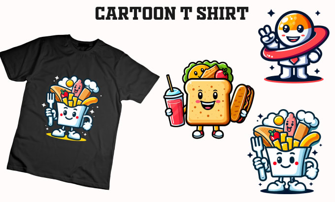 Gig Preview - Create custom  cartoon t shirt design