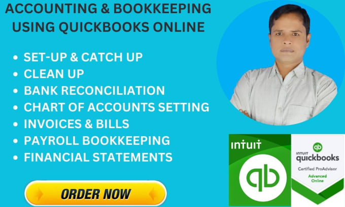 Gig Preview - Do clean up, bank reconciliation and bookkeeping using quickbooks online