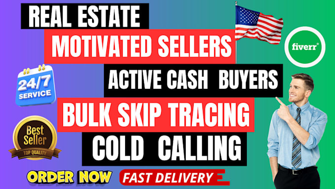 Gig Preview - Do wholesale cold calling skip trace motivated sellers cash buyers new homeowner