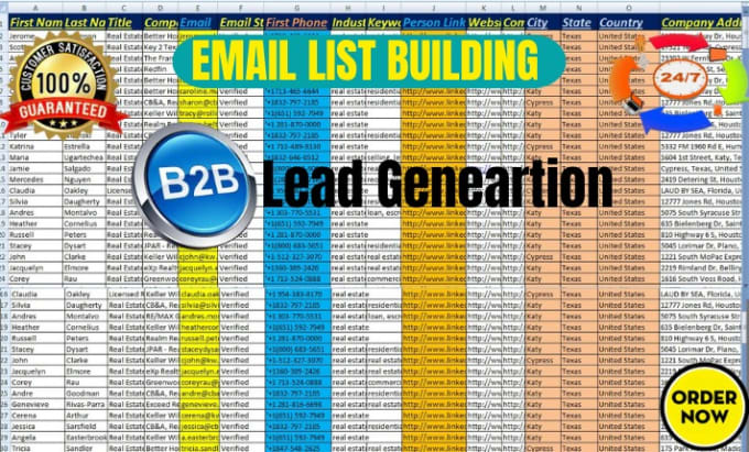 Gig Preview - Provide b2b lead generation email list building data scraper