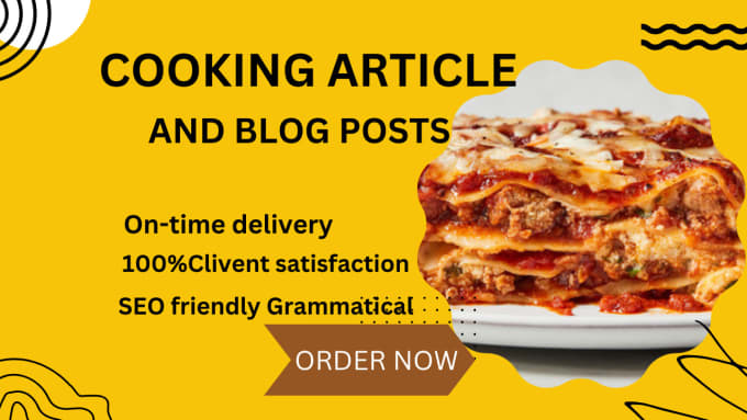 Gig Preview - Write SEO amazing cooking recipes, food articles, and blogs