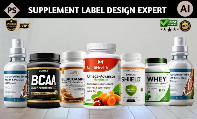 Gig Preview - Do label for supplements design, vitamins, whey protein,cbd, booster, products